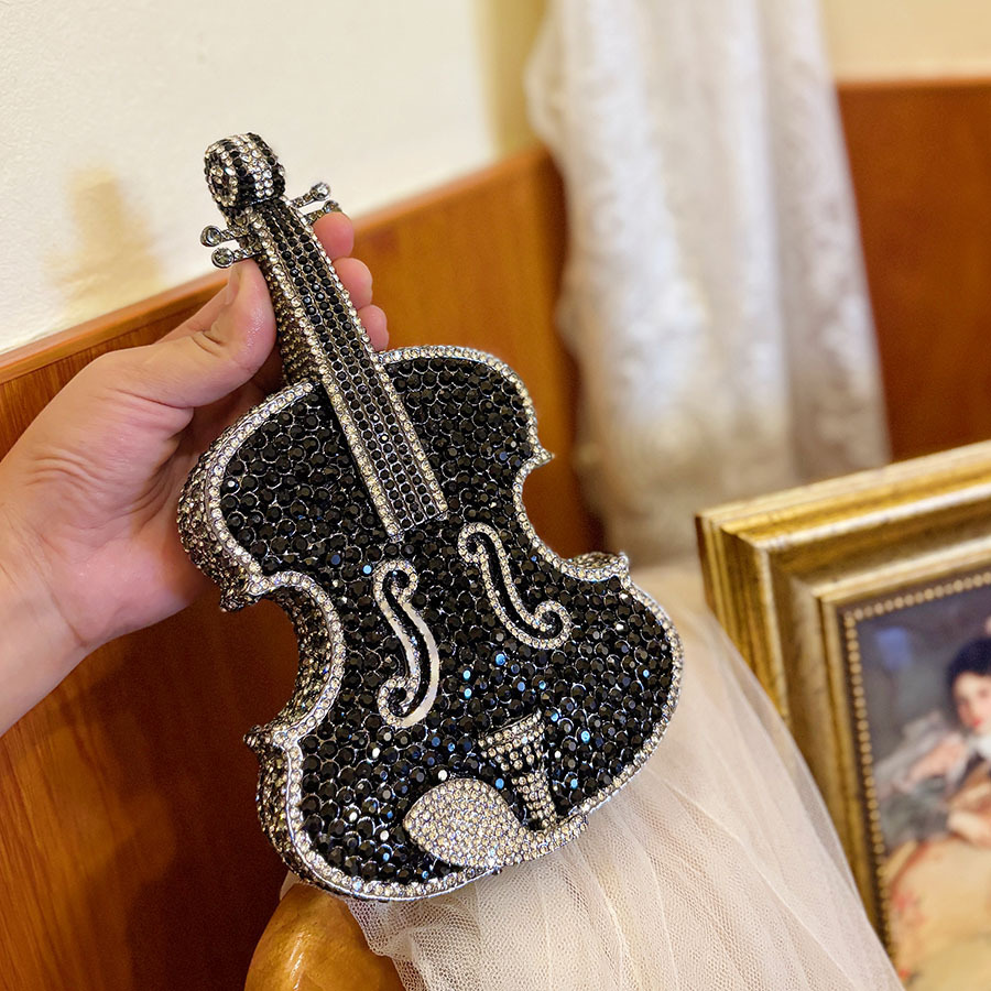 Women Handheld Bags - diamanti, borsa per violino di lusso
