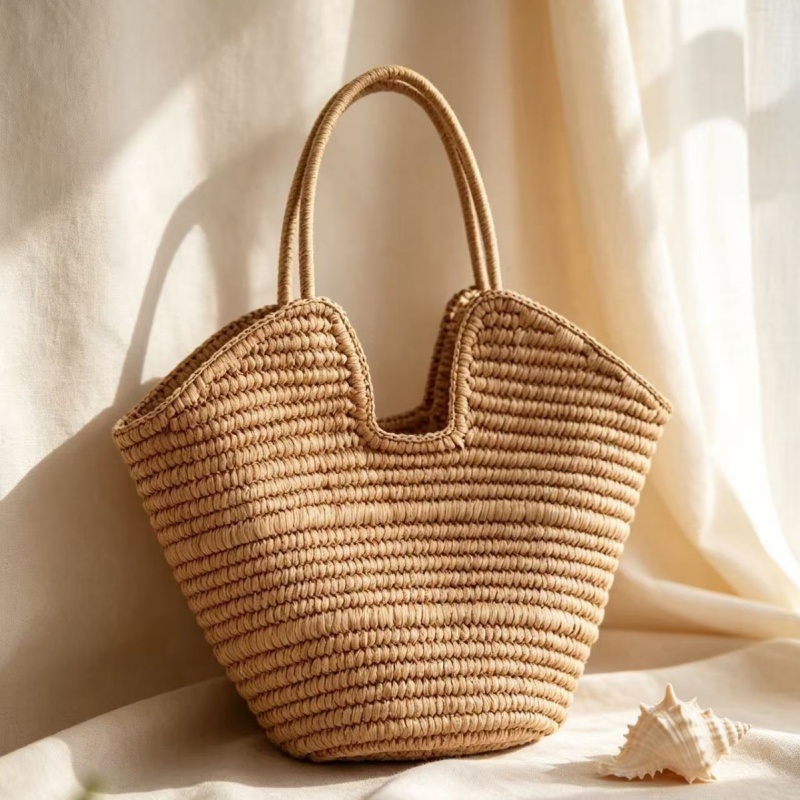 Women Bags Handmade - Borsa Tote in Paglia Intrecciata Stile